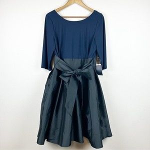 ADRIANNA PAPELL Jersey & Taffeta Dress NWT Size 14